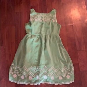 Flying Tomato brand Women’s Green Embroidered Dress